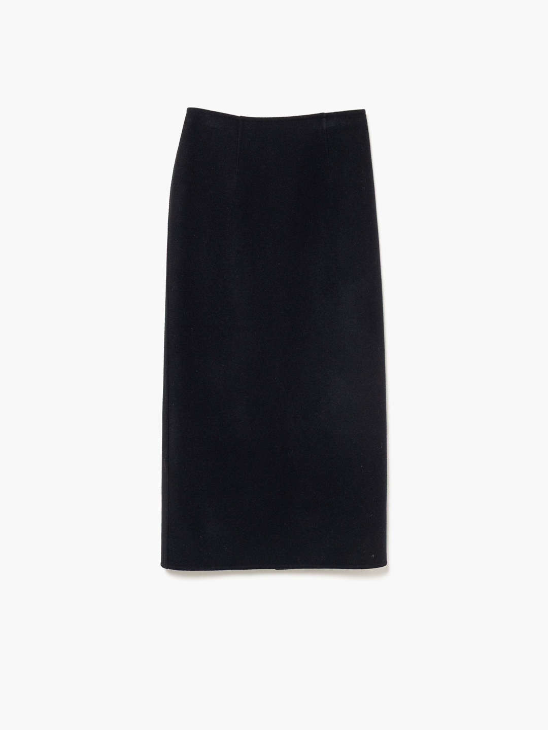 Wool Rever Slit Skirt - Black