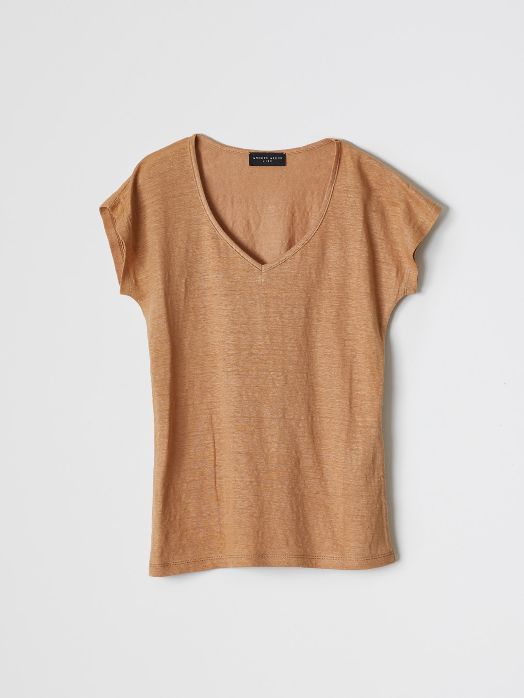 DUNES Short Sleeve V Neck T-shirt - Orange