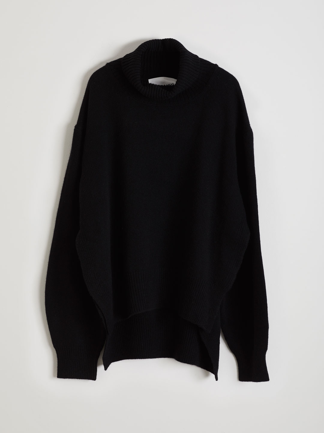 Ultra Fine Wool Hi Neck Knit - Black