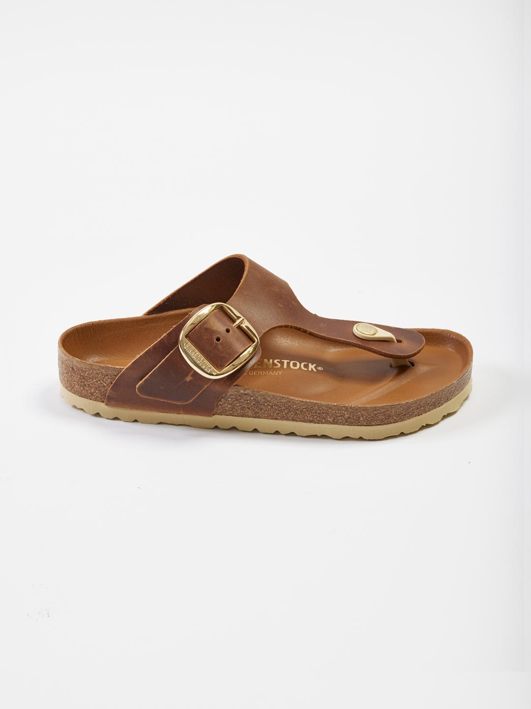 Gizeh Big Buckle Sandals - Brown