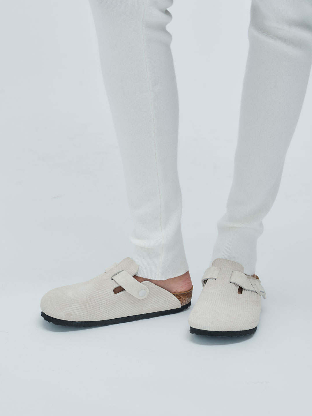 Boston Corduroy Sandals - White