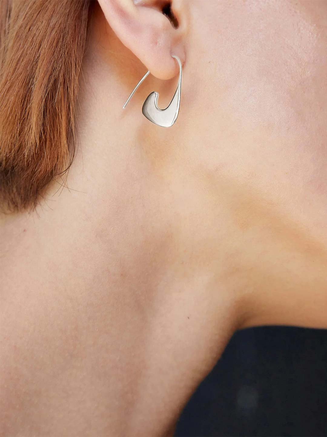 Curb Pierced Earrings - Silver