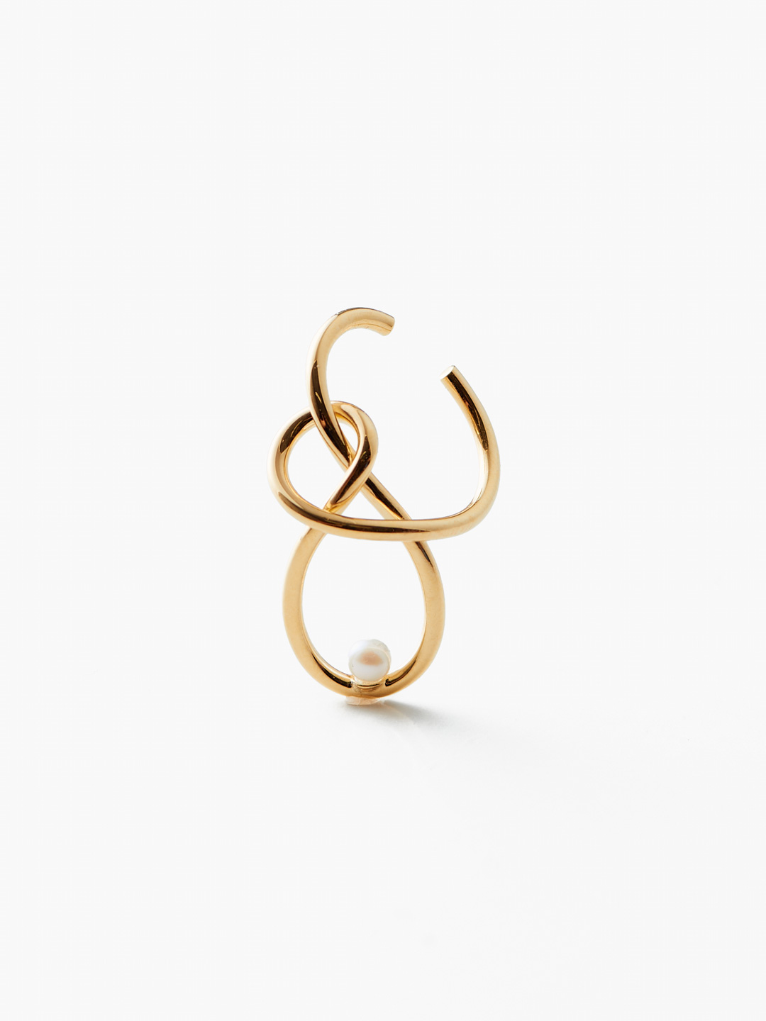 Ebb And Flow Ear Cuff With Pearl - Gold