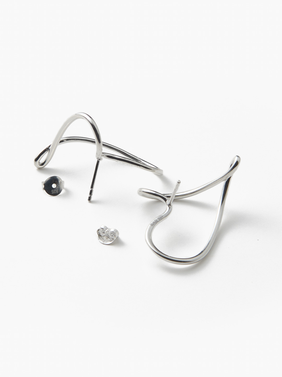 Dancing Hearts Pierced Earring - Silver