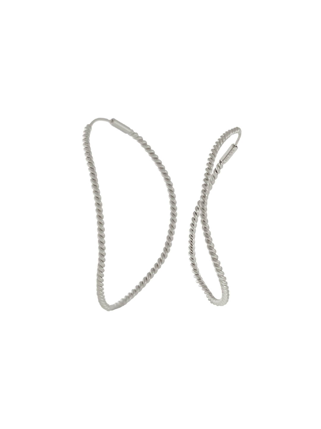 Twisted Contour Pierced Earrings - Silver