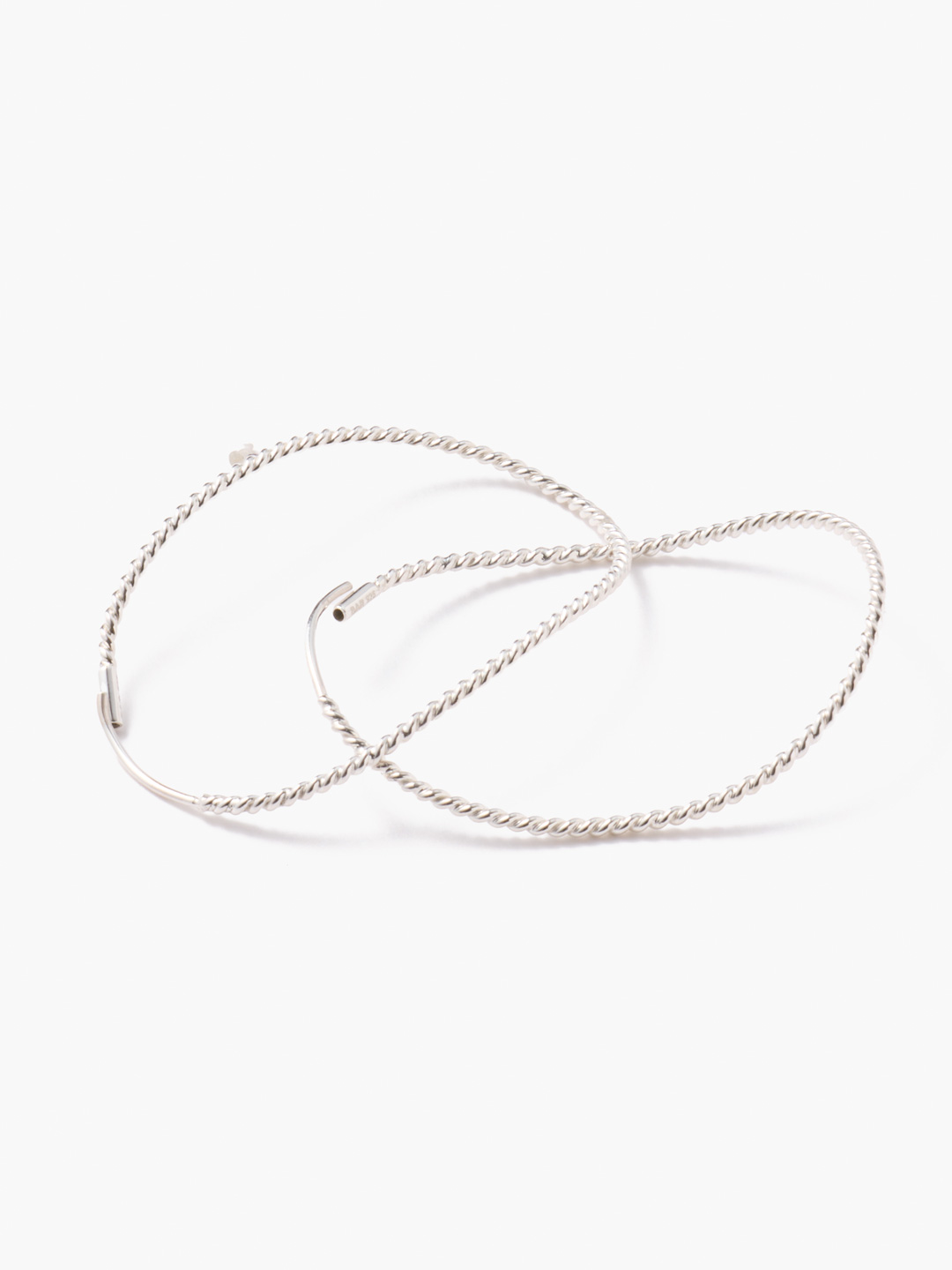 Twisted Contour Pierced Earrings - Silver