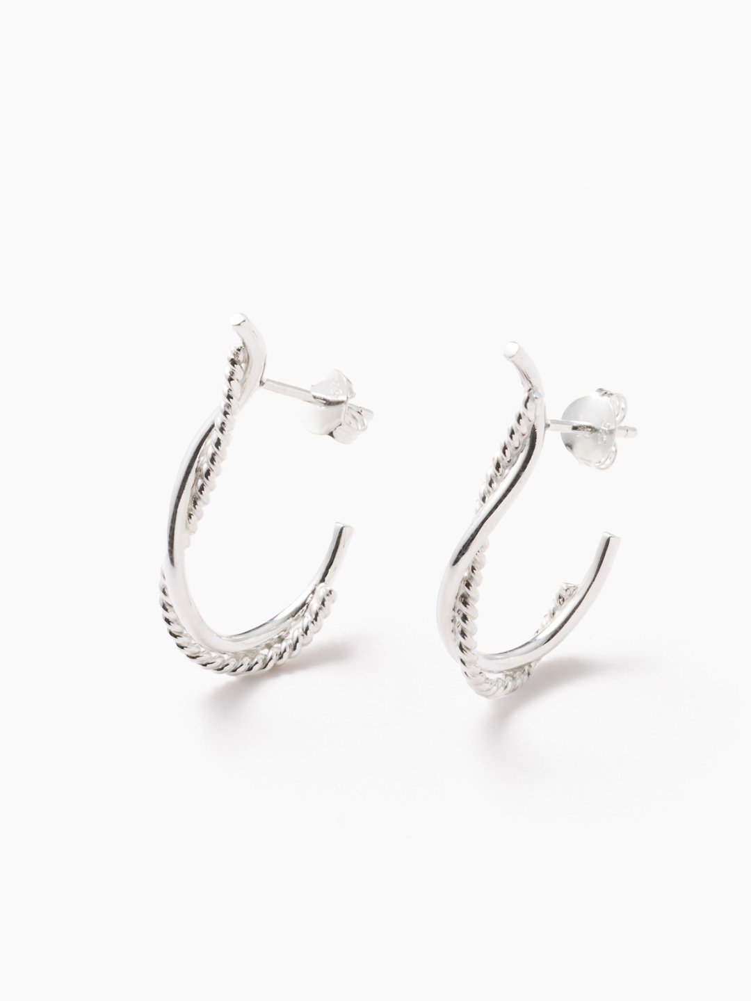 Contra Pierced Earrings - Silver