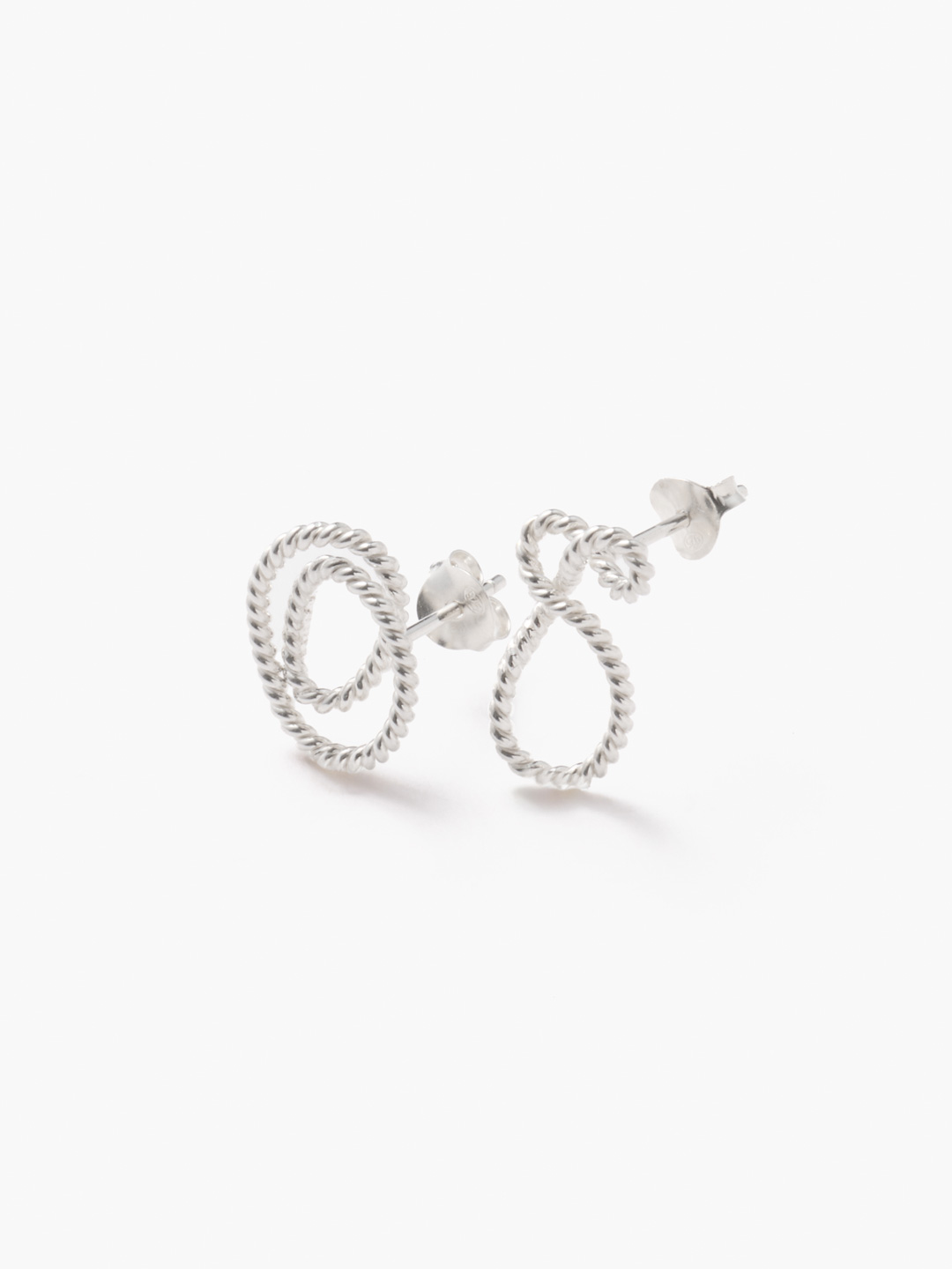 Swirl And Swell Pierced Earrings - Silver