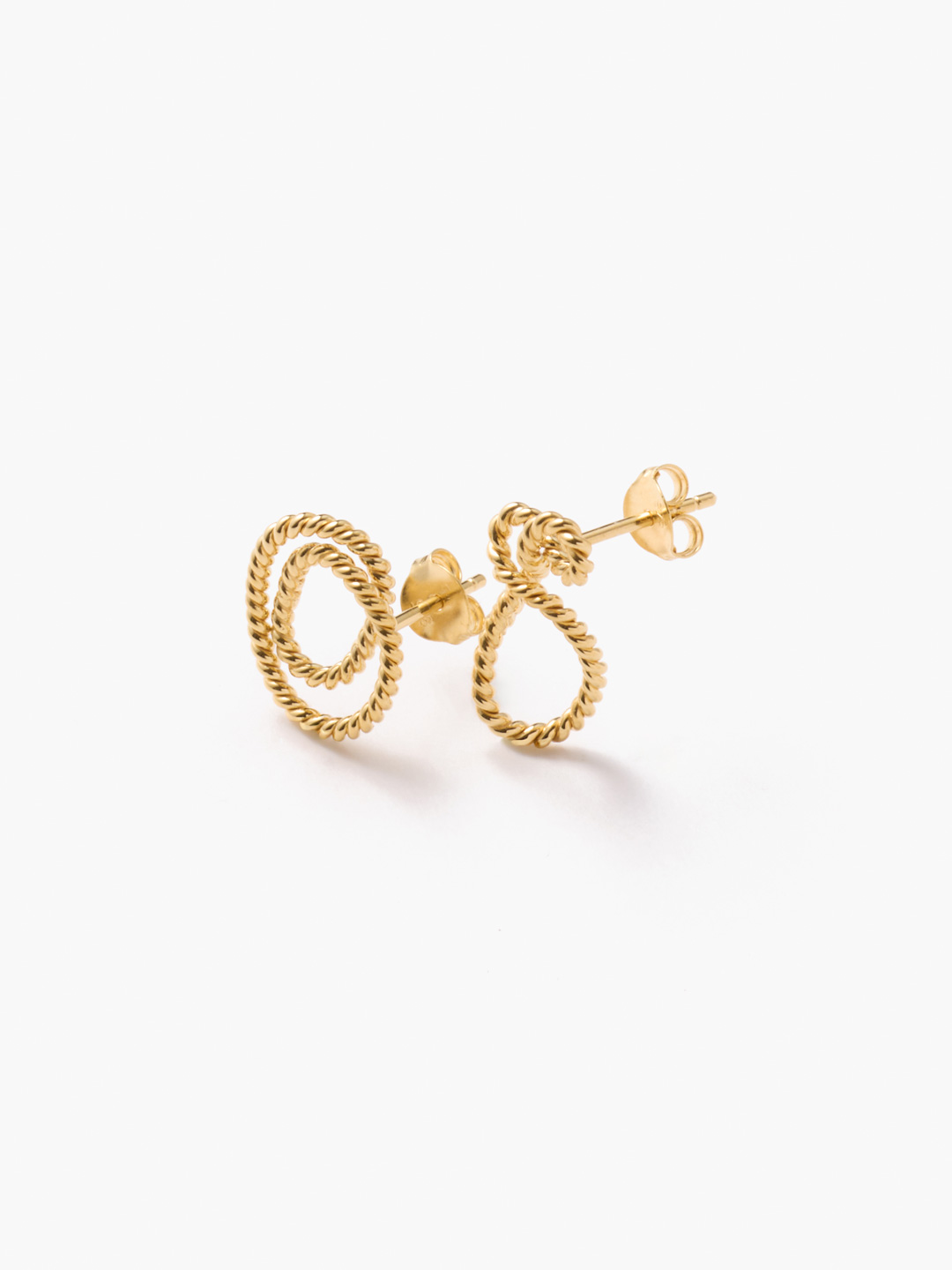 Swirl And Swell Pierced Earrings - Gold
