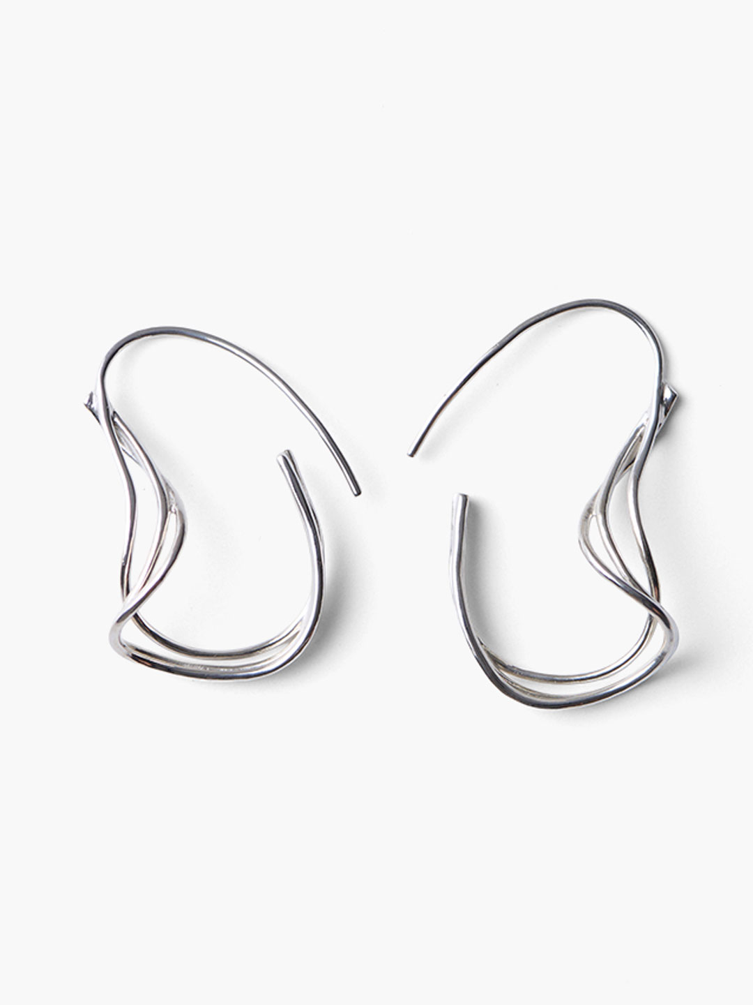 Silent Dance Pierced Earrings - Silver