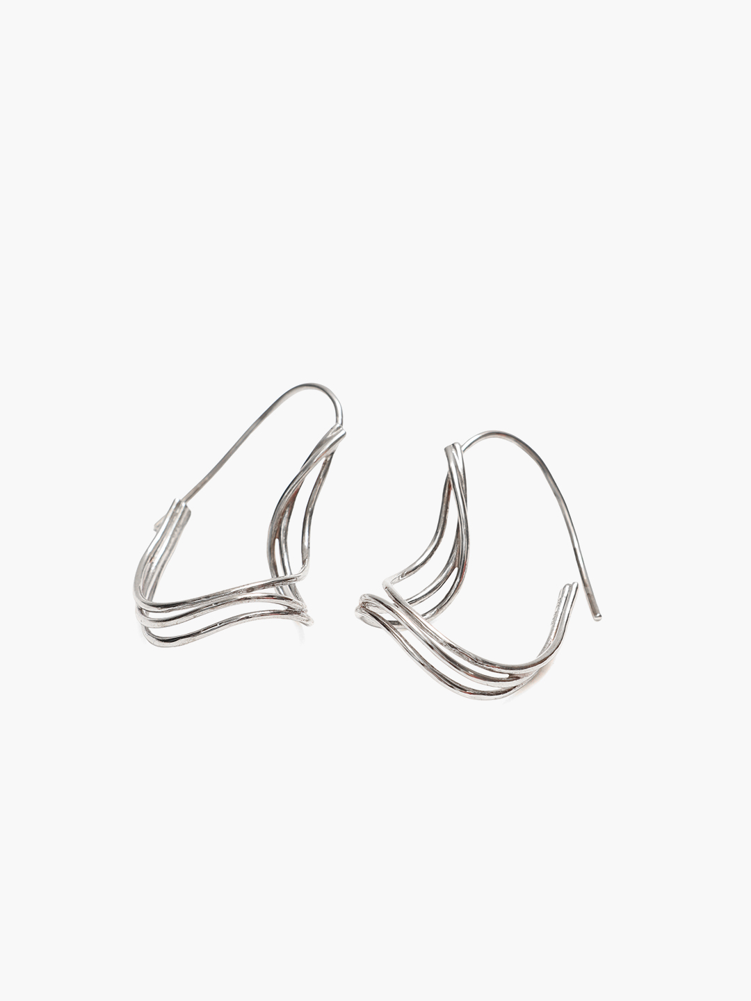 Silent Dance Pierced Earrings - Silver