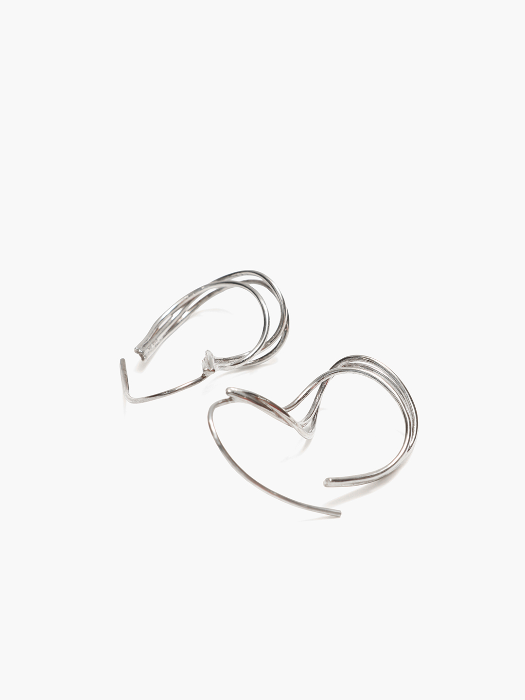 Silent Dance Pierced Earrings - Silver