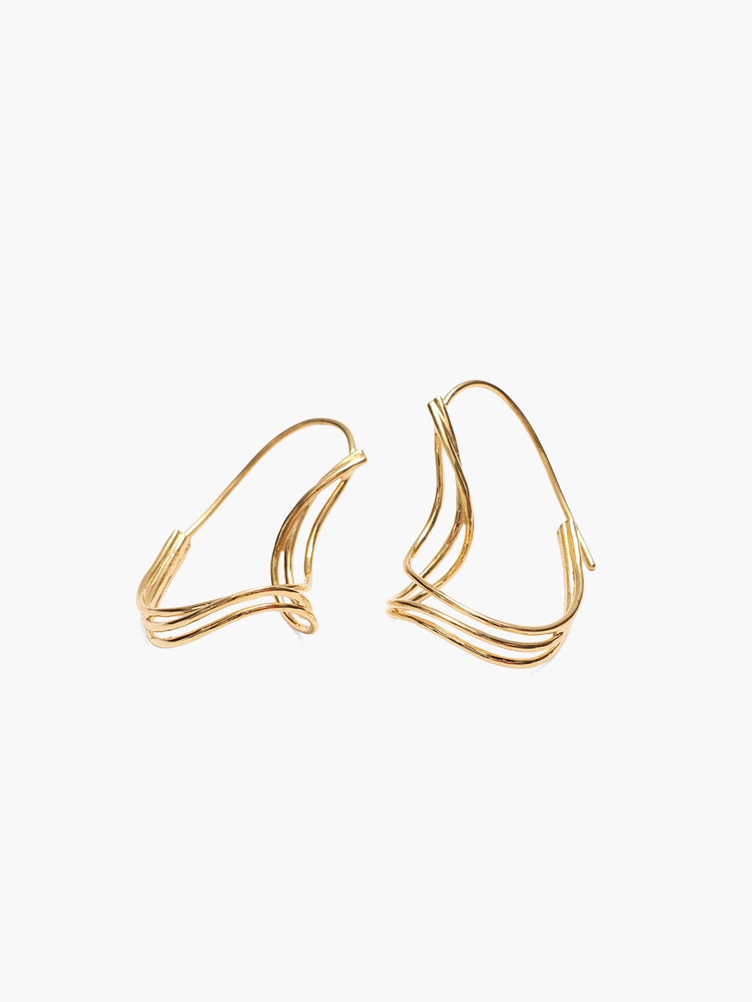 Silent Dance Pierced Earrings - Gold