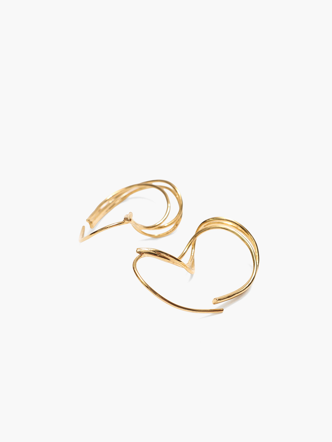 Silent Dance Pierced Earrings - Gold