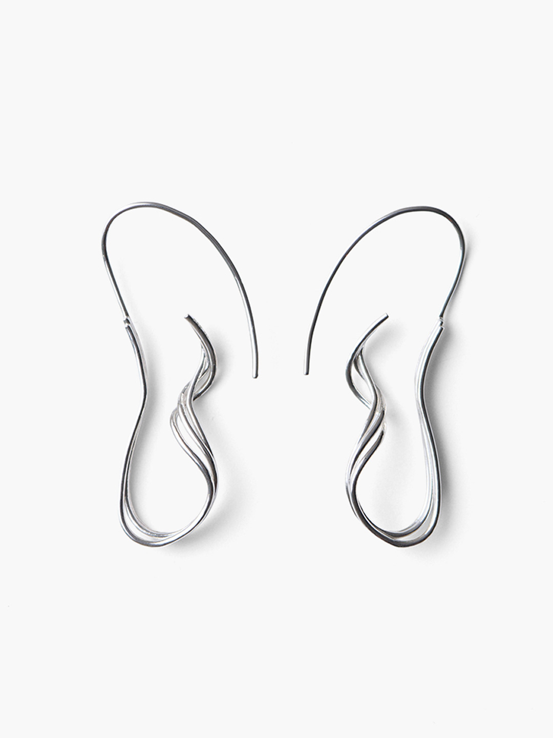 Traced Steps Pierced Earrings - Silver