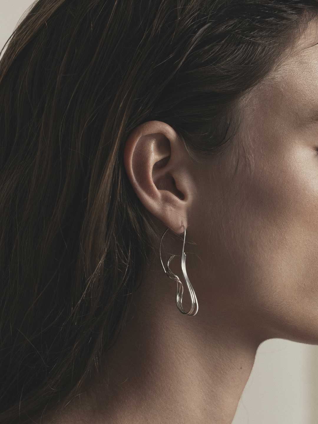 Traced Steps Pierced Earrings - Silver