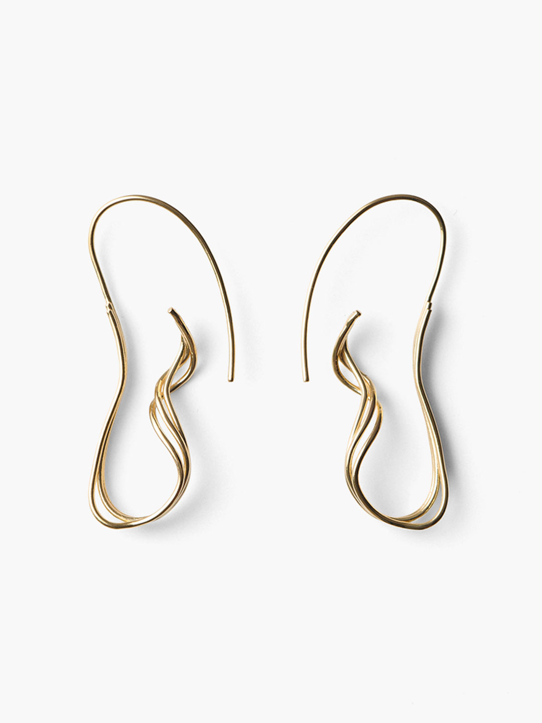 Traced Steps Pierced Earrings - Gold