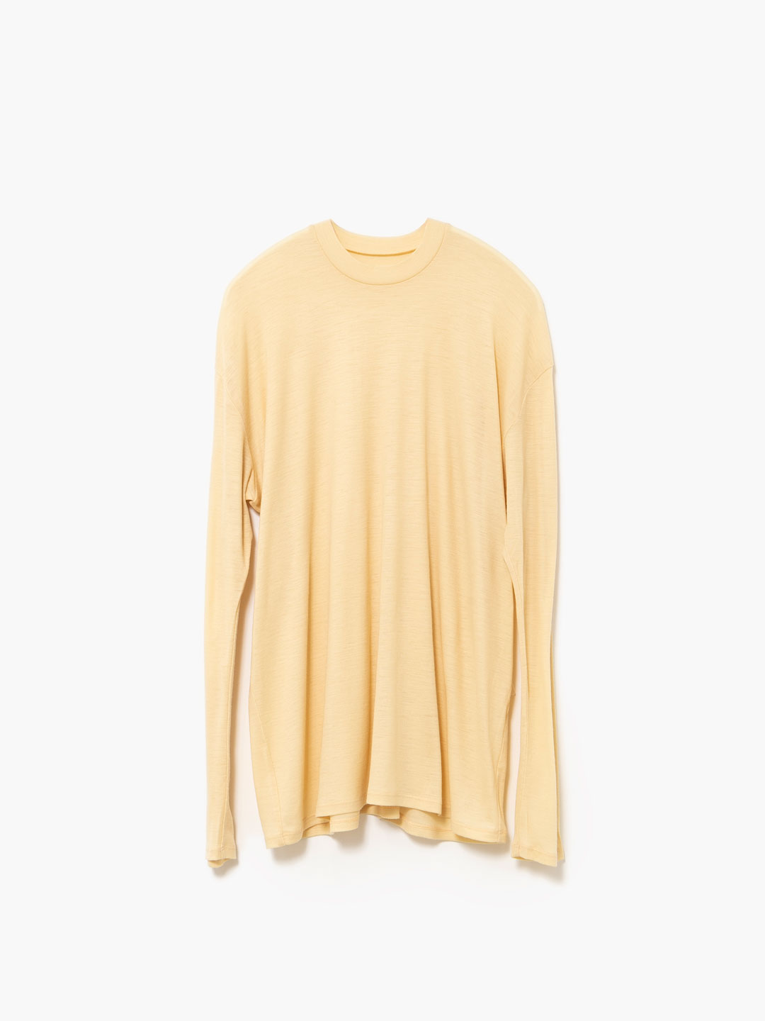 別注 Fine Wool Circular Rib Crew Neck - Yellow