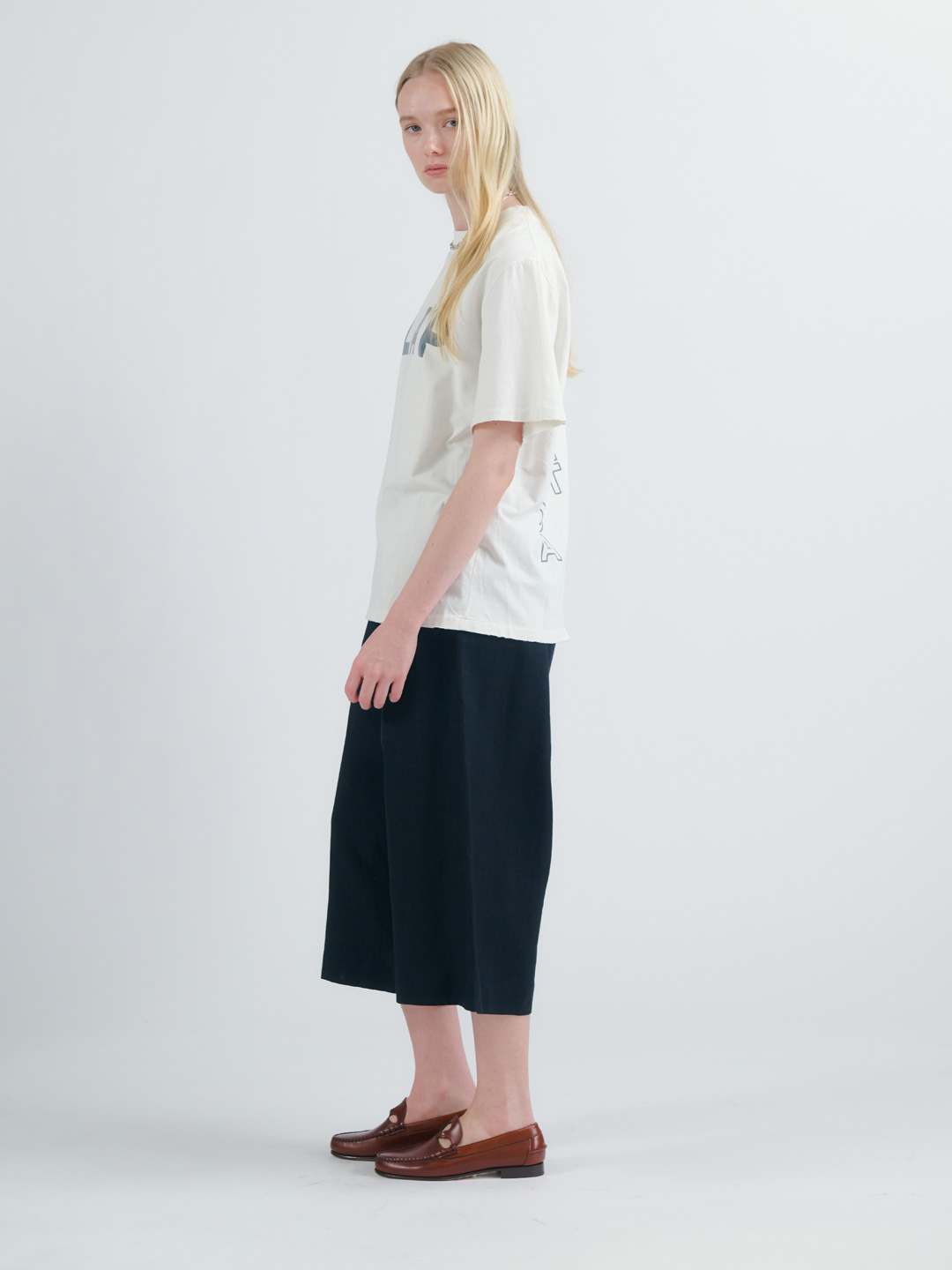 Linen Flat Pants - Black