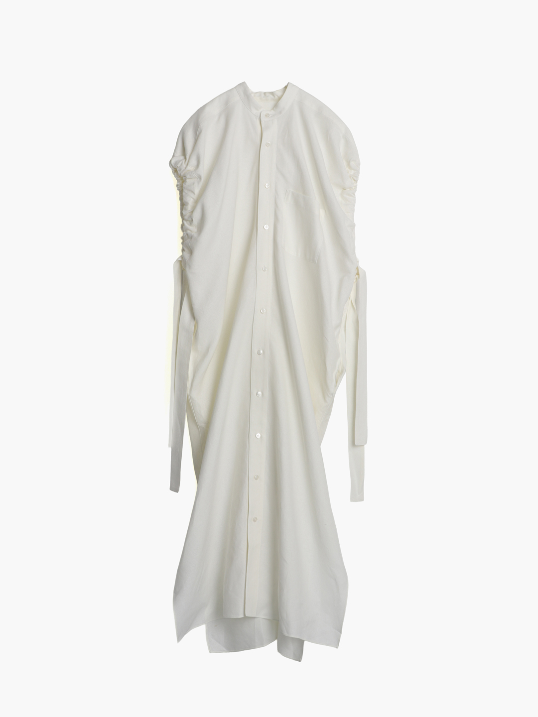 Washi Paper Gathered Dress - White