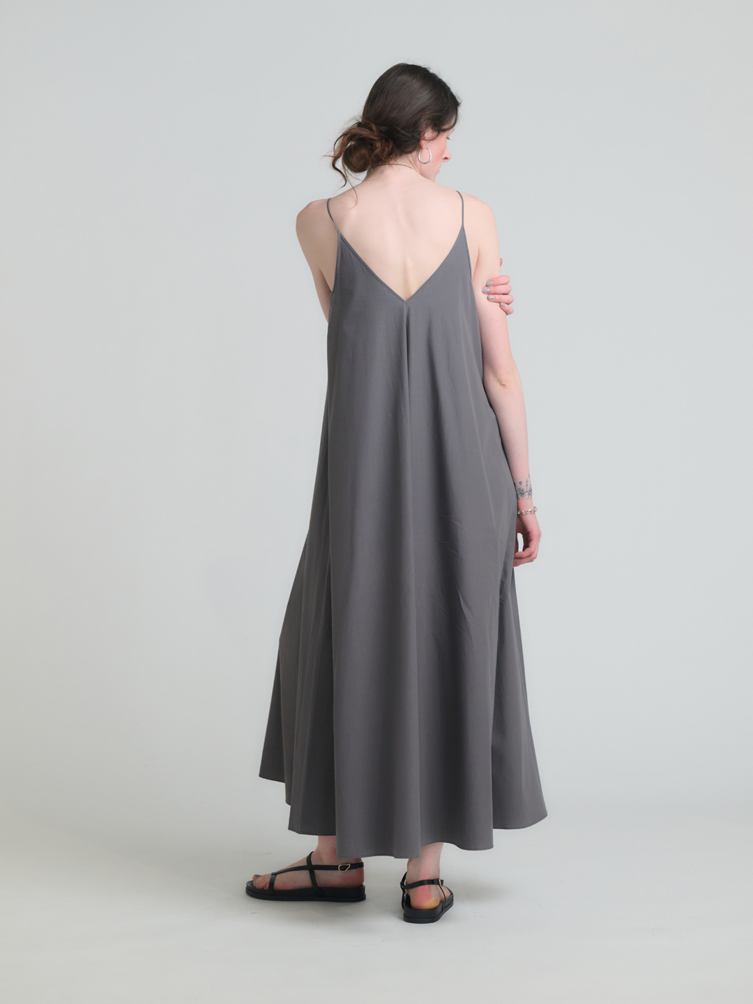 High Count Cotton Cami Dress - Grey