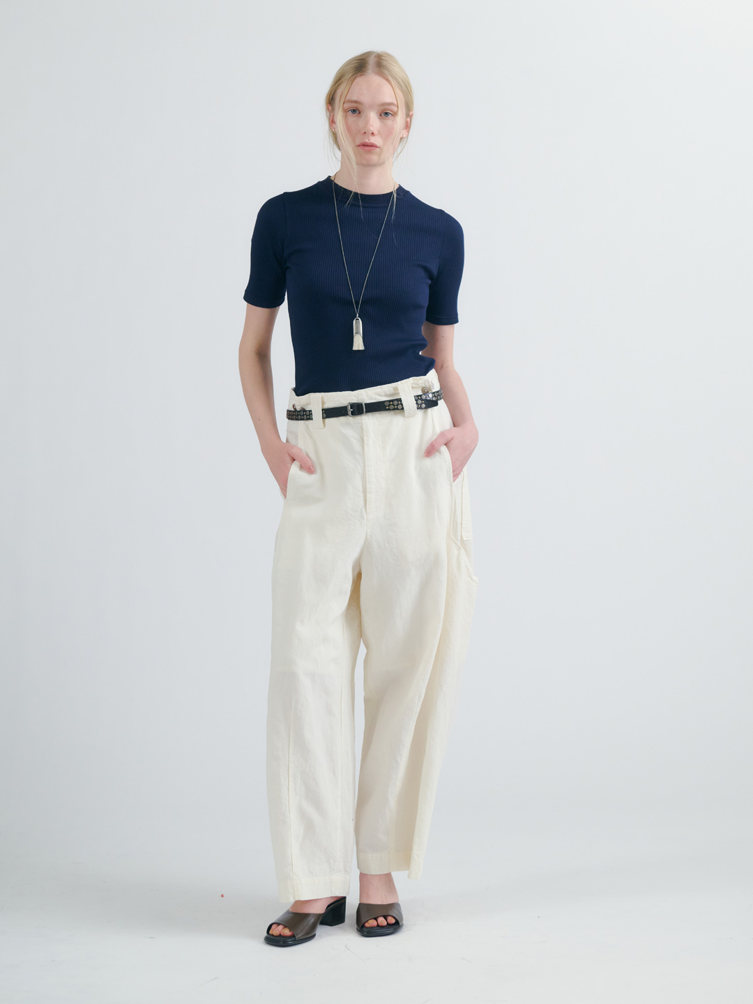 Cotton Rib Tee - Navy