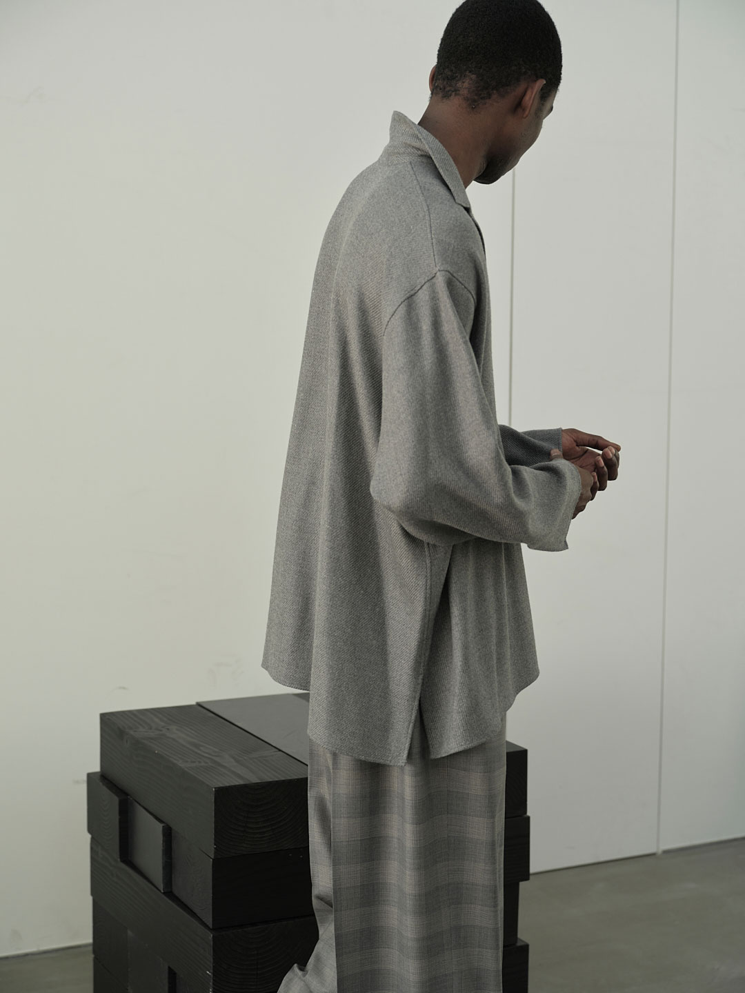 Wool Pull-Over Shirt - Heathe Grey