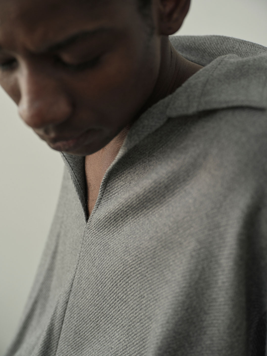 Wool Pull-Over Shirt - Heathe Grey