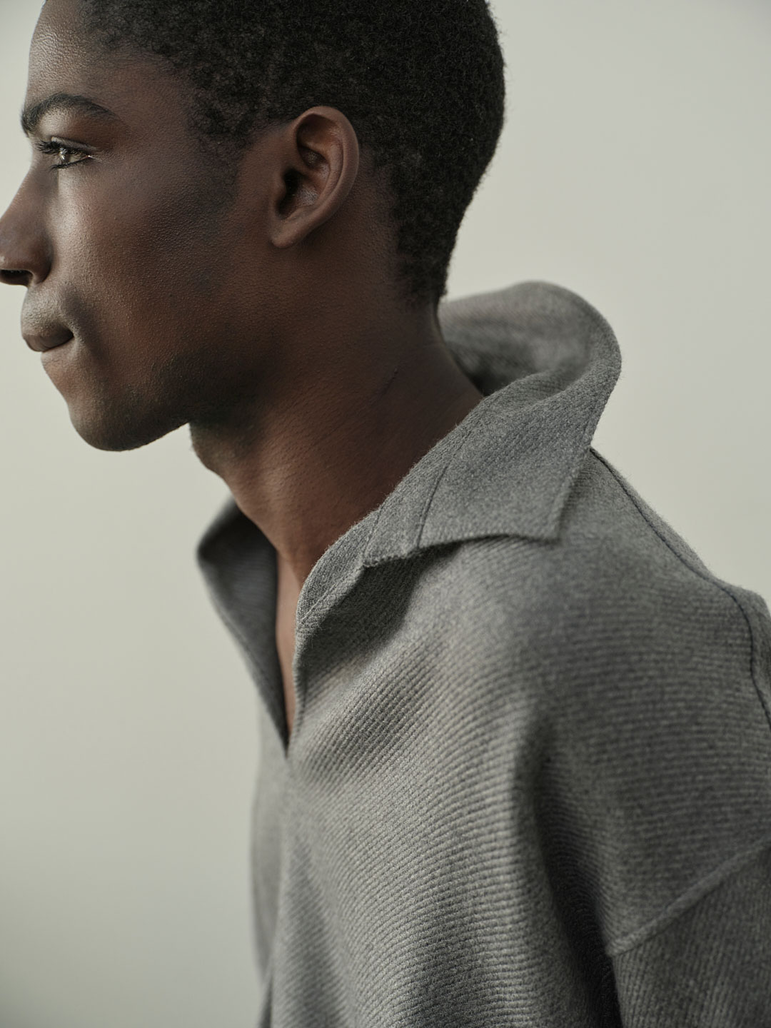 Wool Pull-Over Shirt - Heathe Grey