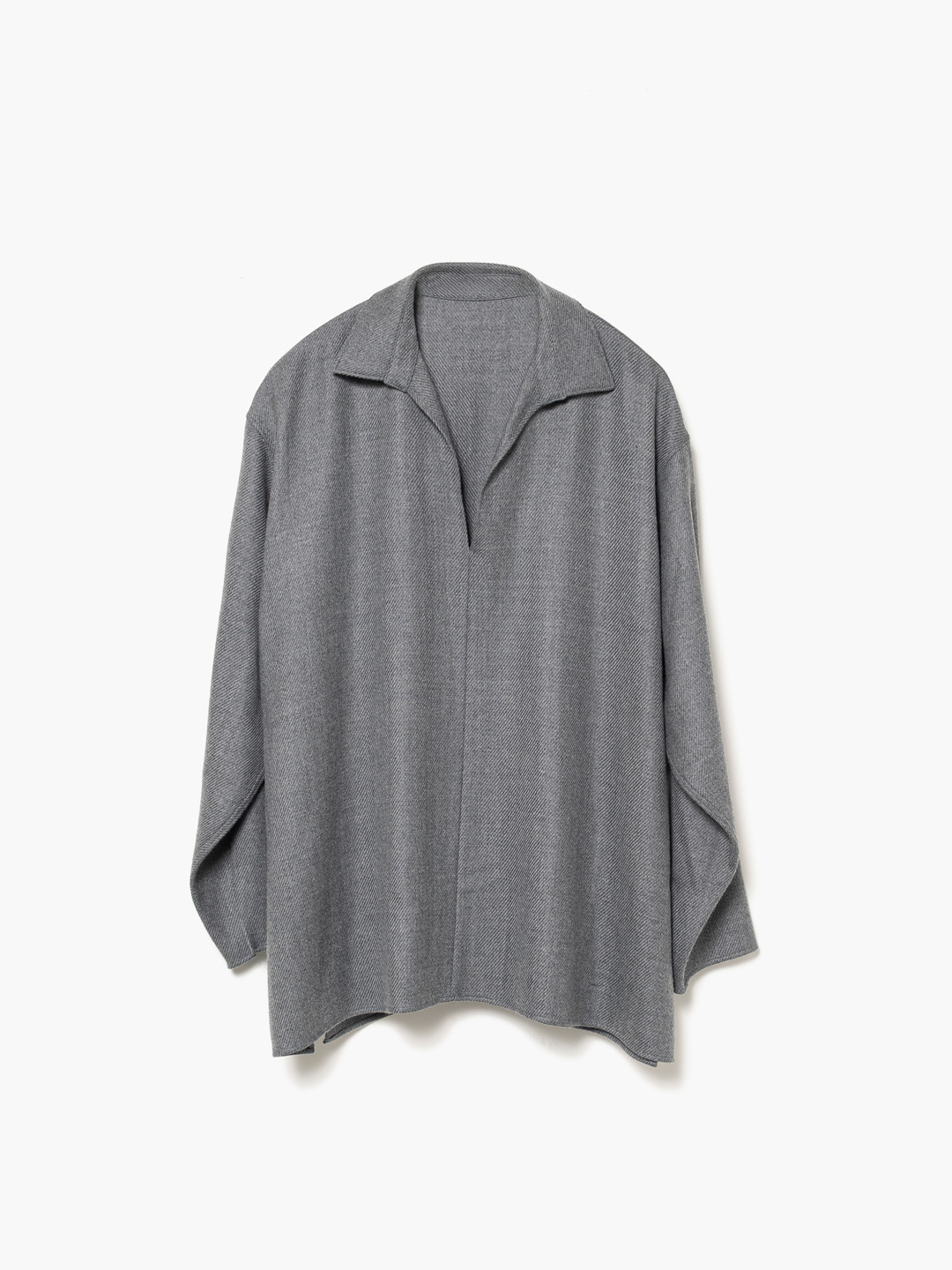 Wool Pull-Over Shirt - Heathe Grey