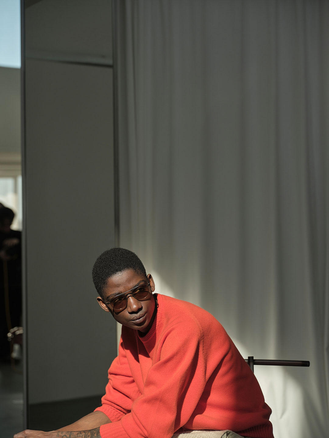 Fine Wool Pull-Over Knit - Orange