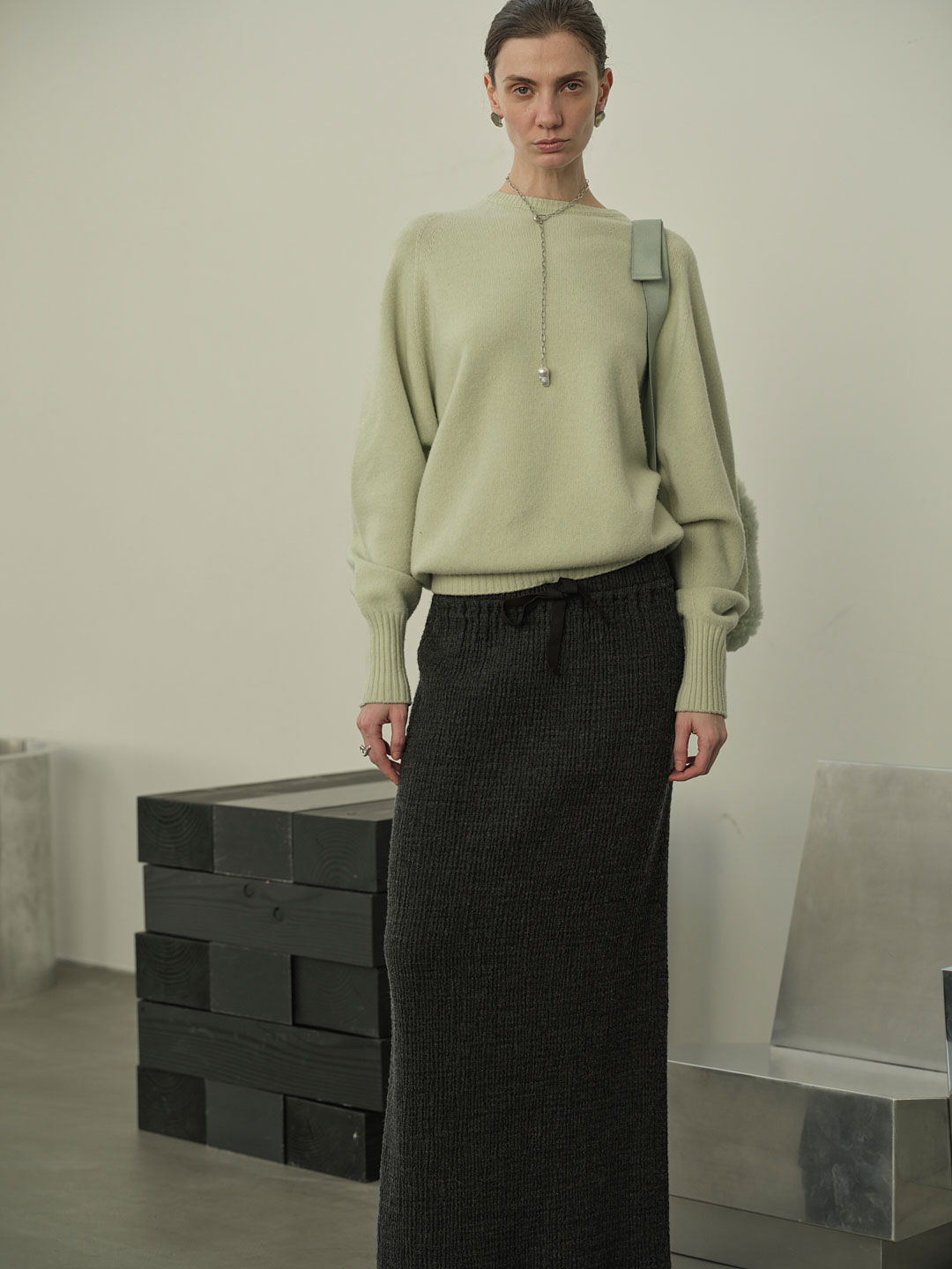 Fine Wool Pull-Over Knit - Light Green