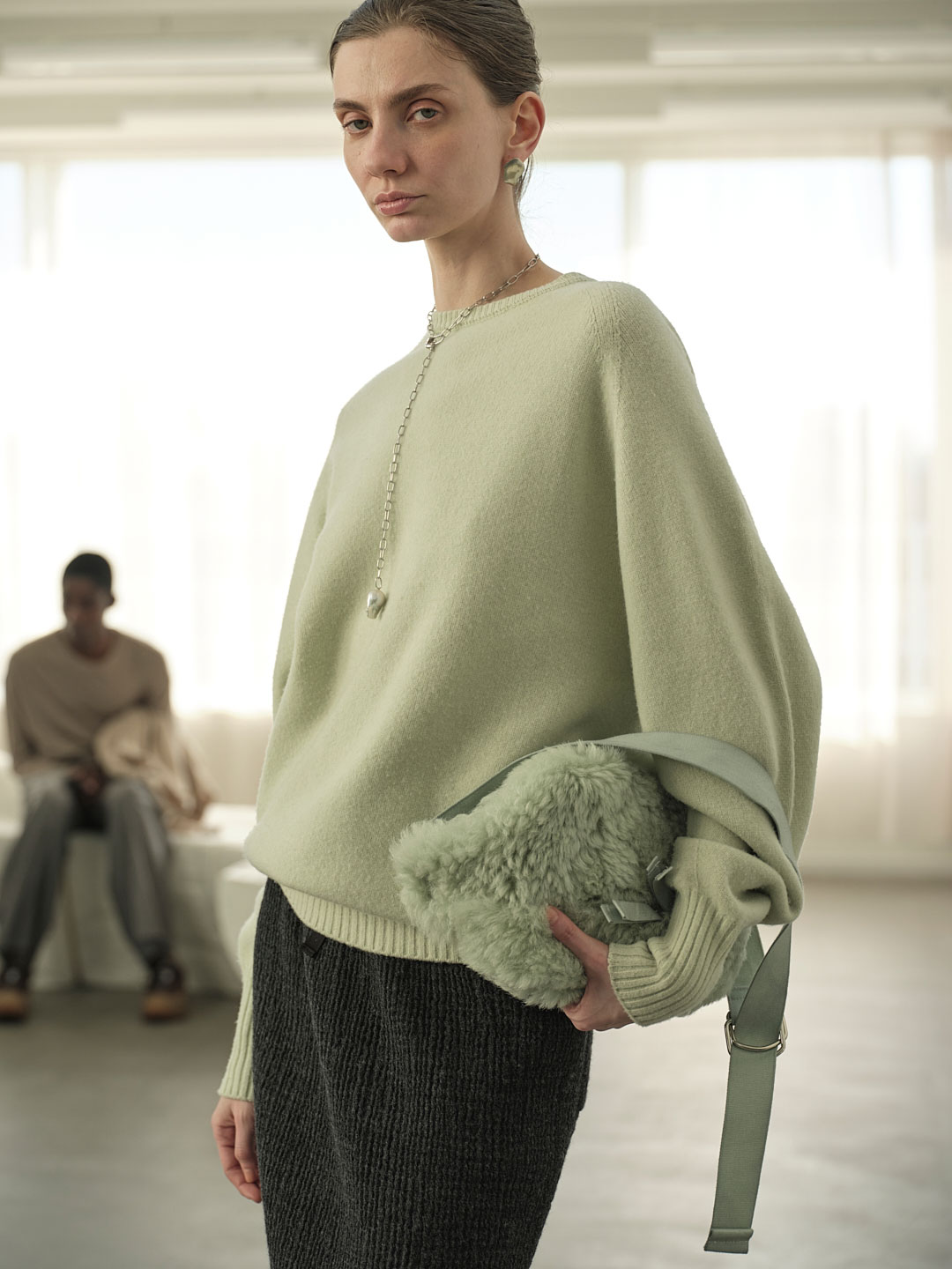 Fine Wool Pull-Over Knit - Light Green