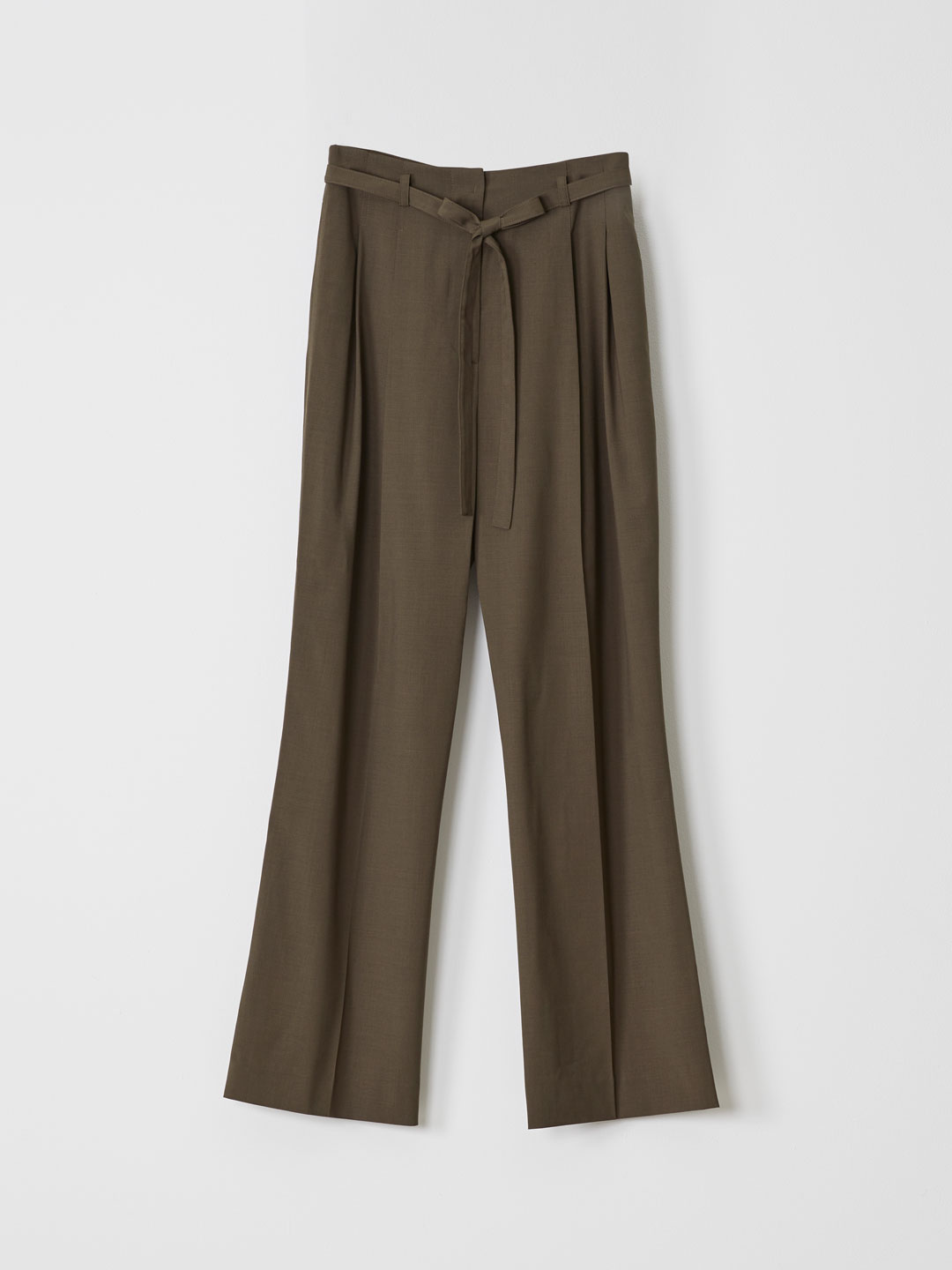 Belted Tuck Pants - Khaki