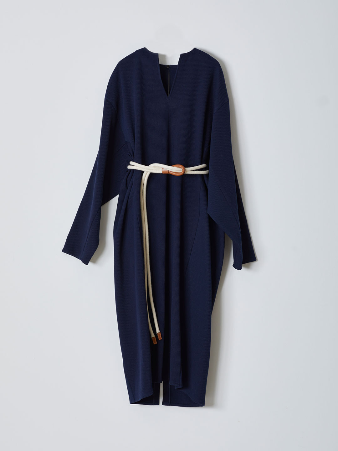 Waist Belted Dolman Onepiece - Navy