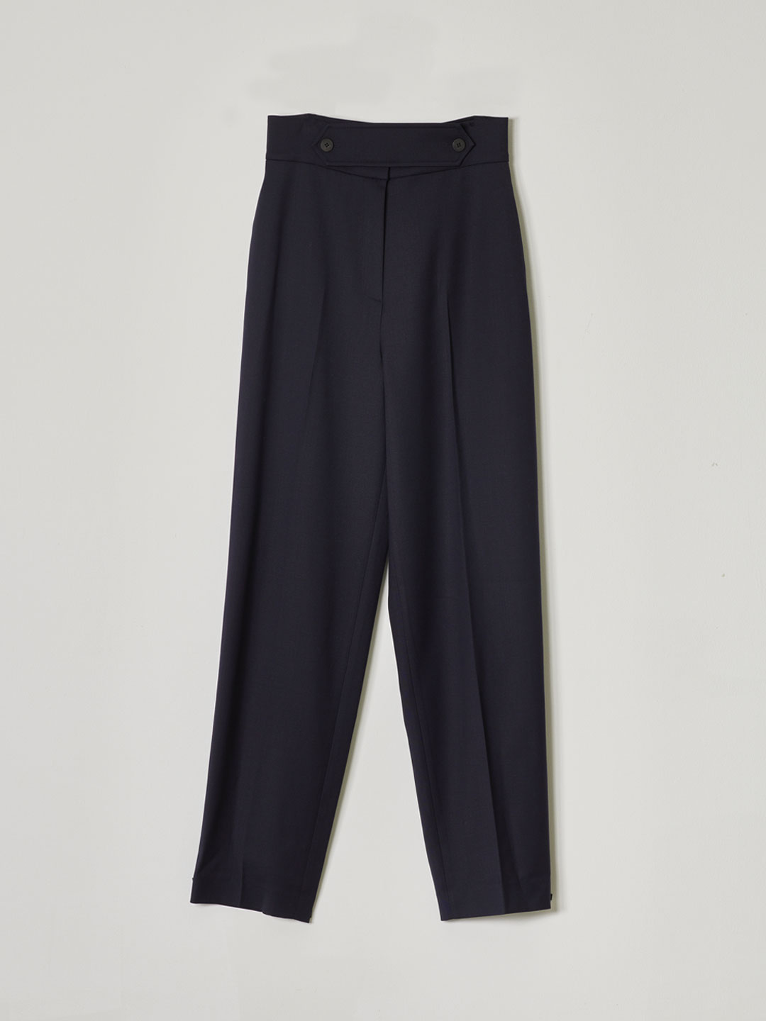 Front-Tap Straight Pants - Navy
