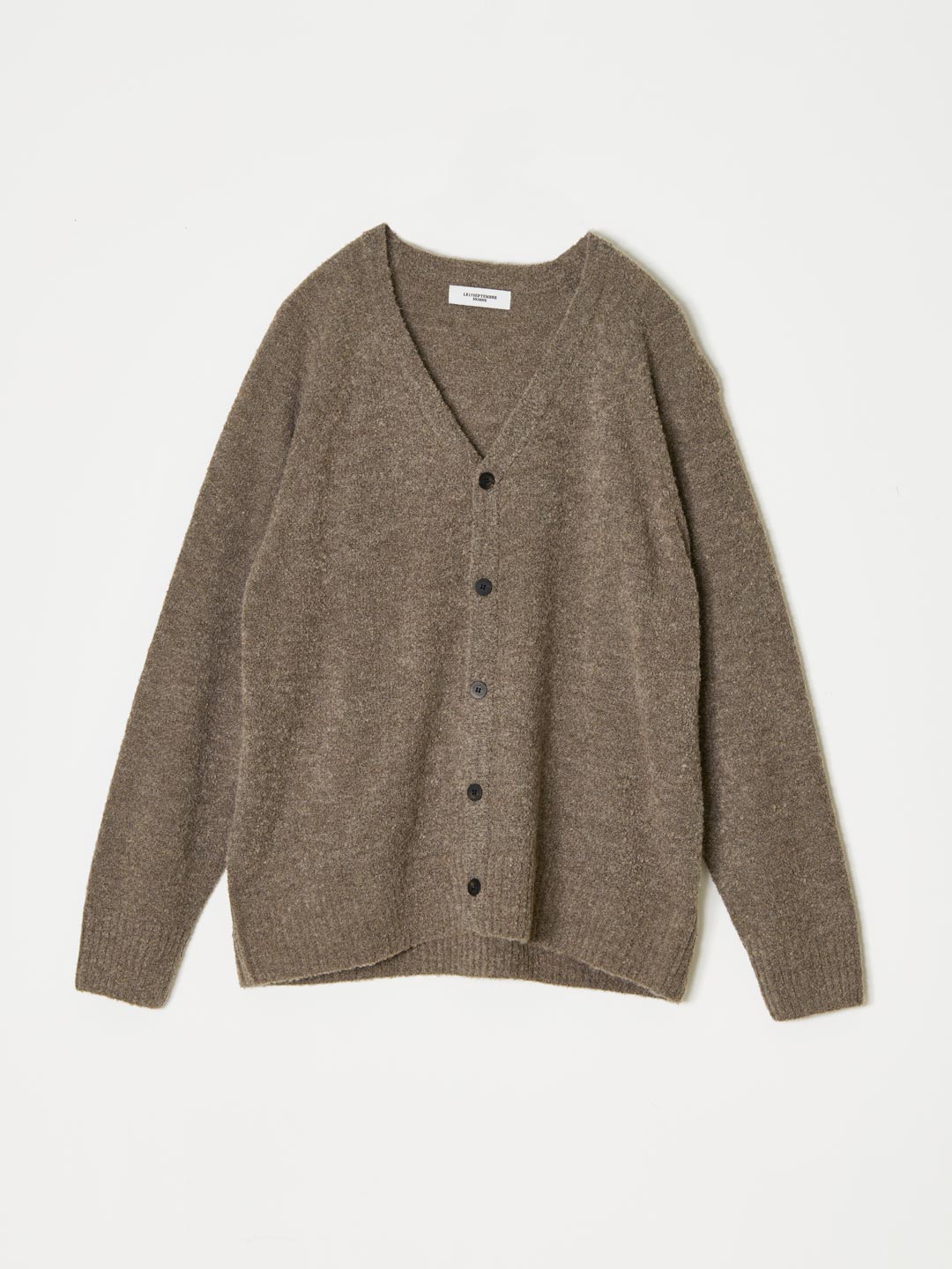 Boucle Knit Cardigan - Brown