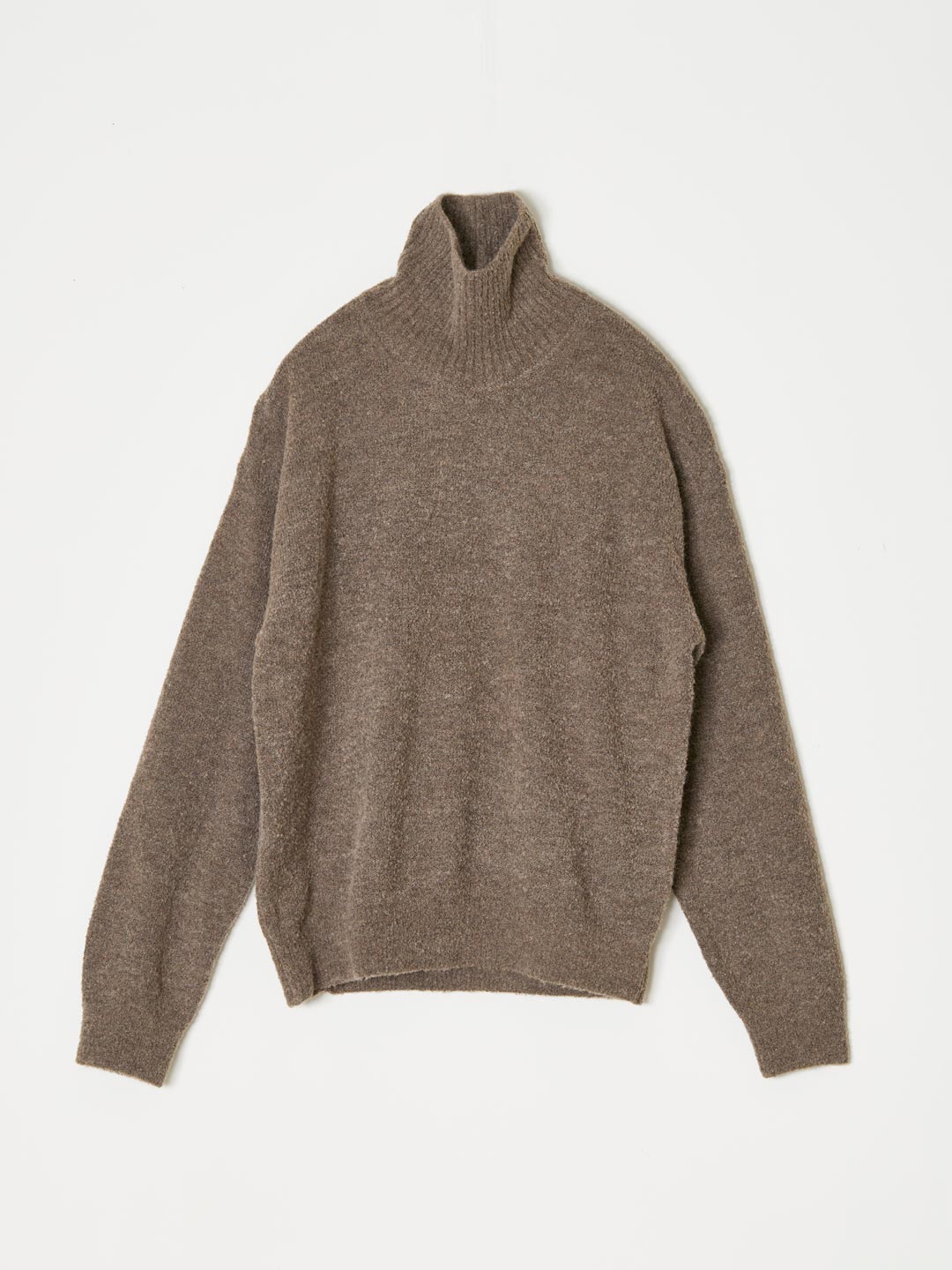 Boucle Turtleneck Pullover - Brown