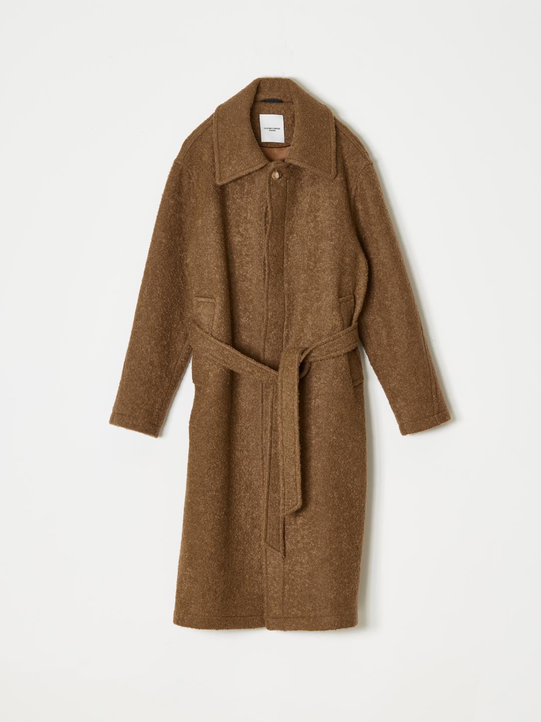 Big Collar Wool Mac Coat - Brown