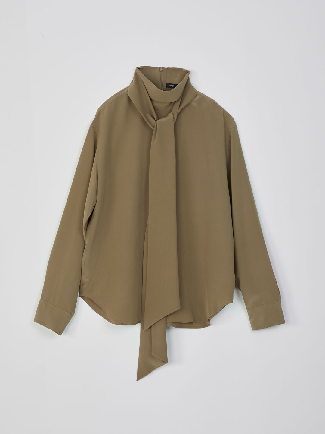 Silk Dechine Bowtie Blouse - Beige