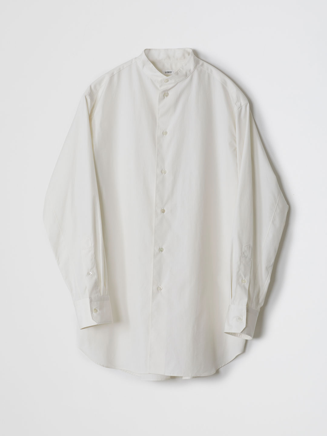 Cotton Broad Band Collar Shirt - Off White