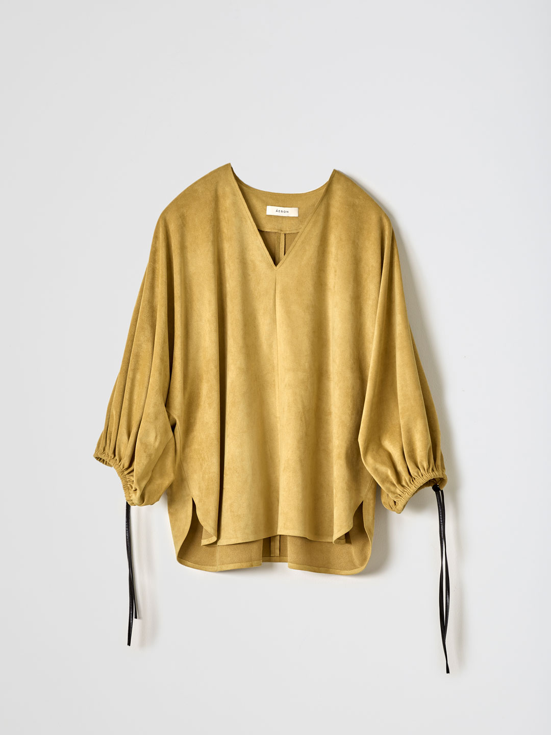PAPAN / V Neck Tie Sleeve Blouse - Mustard