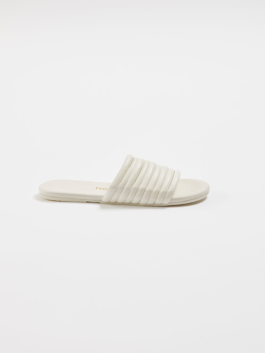 CARO Nine Straps Flat Sandals - Cream/White