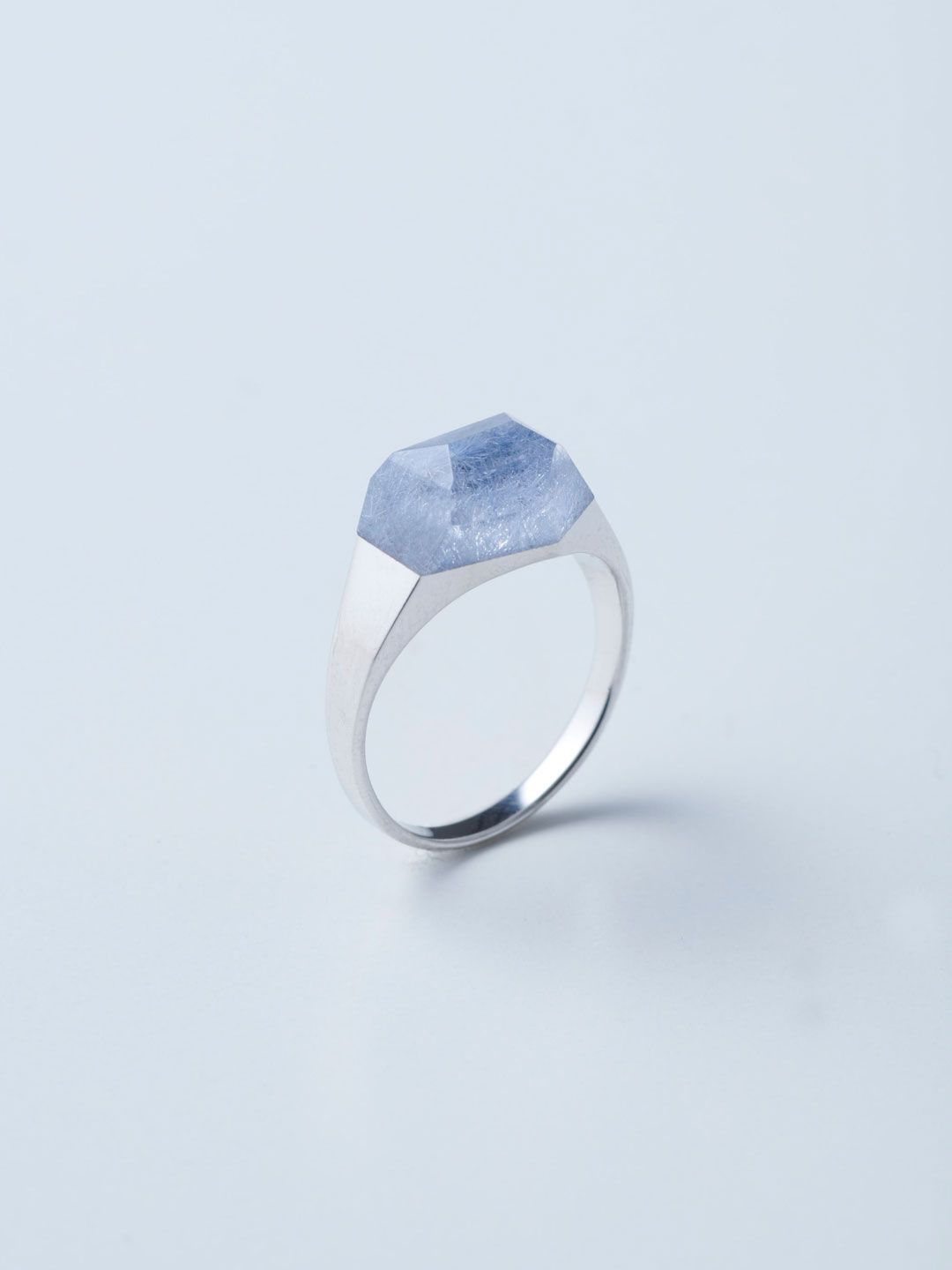 Rock Ring Mini No.4 / Dumortierite In Quartz - Silver