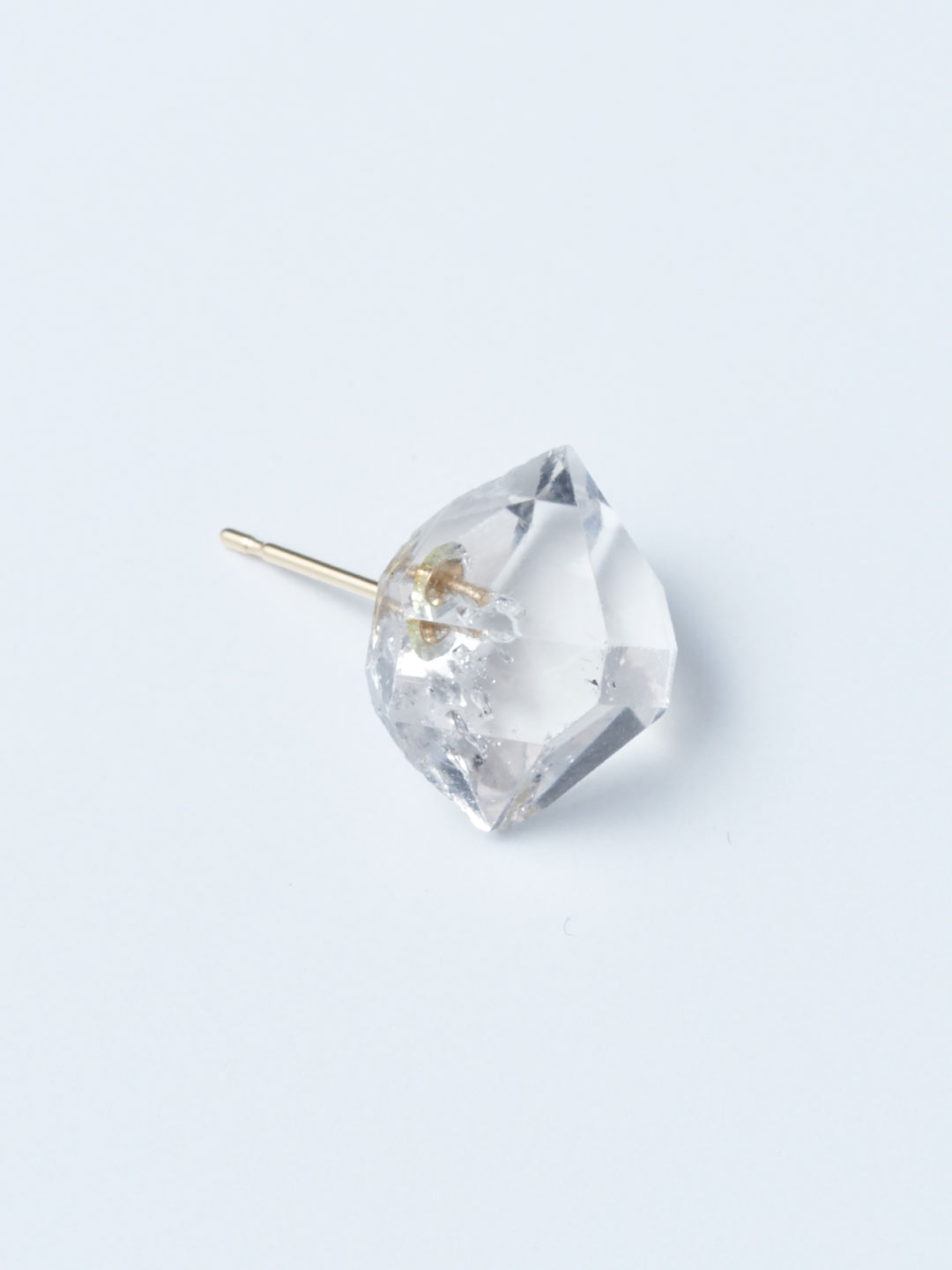 Rough Stone Rock Piercing No.5 / Diamond Quartz - Yellow Gold