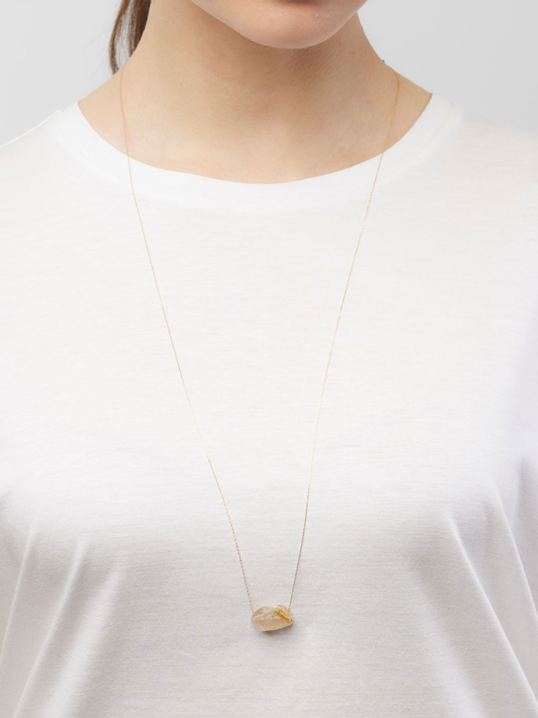 Rough Stone RockNC 80cm No.1/Rutile Quartz - Yellow Gold