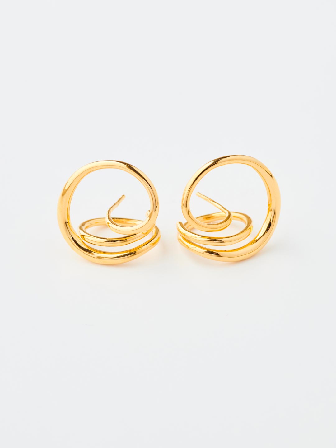 Round Trip PAIR Pierced Earrings - Yellow Gold