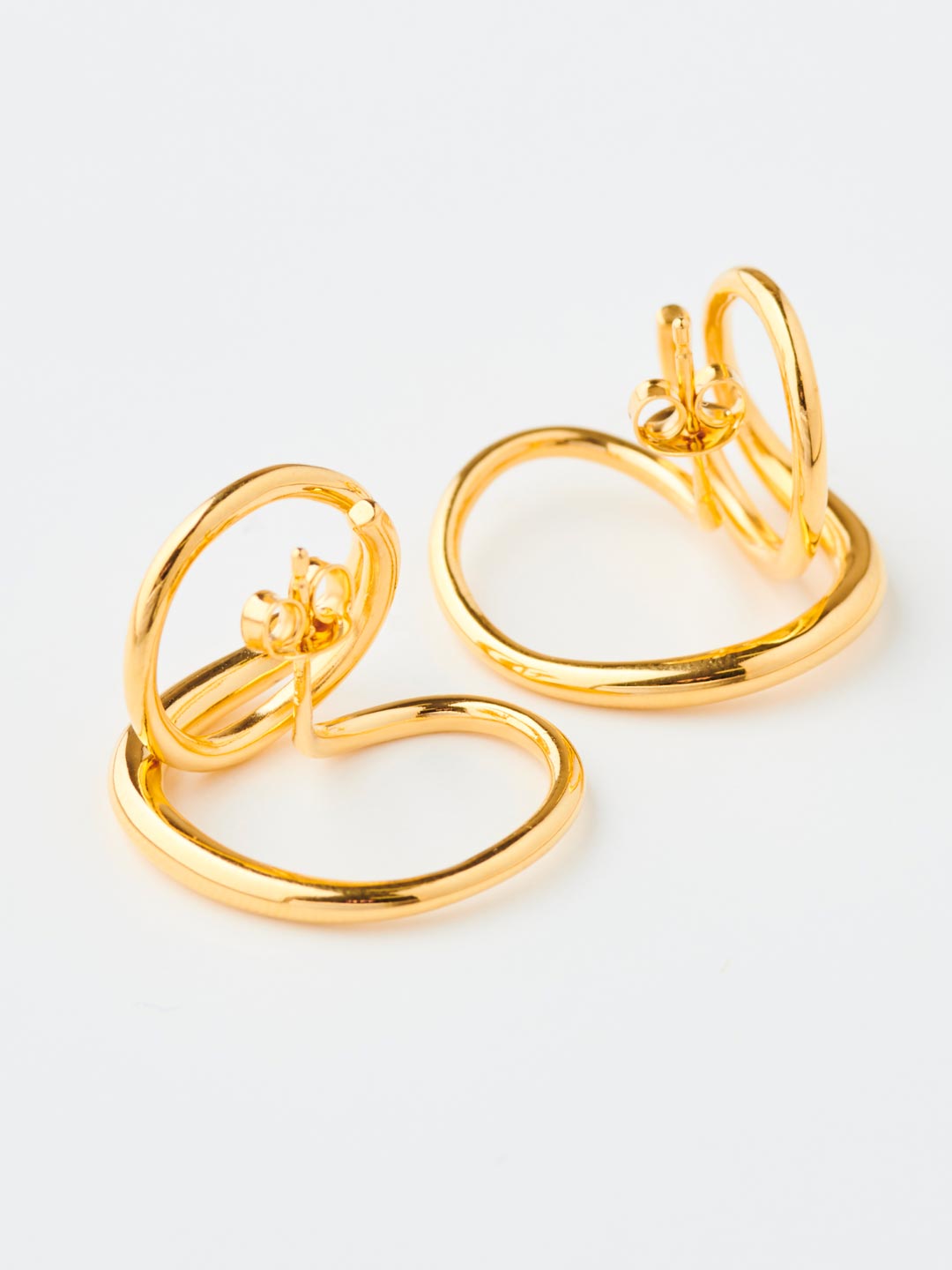 Round Trip PAIR Pierced Earrings - Yellow Gold