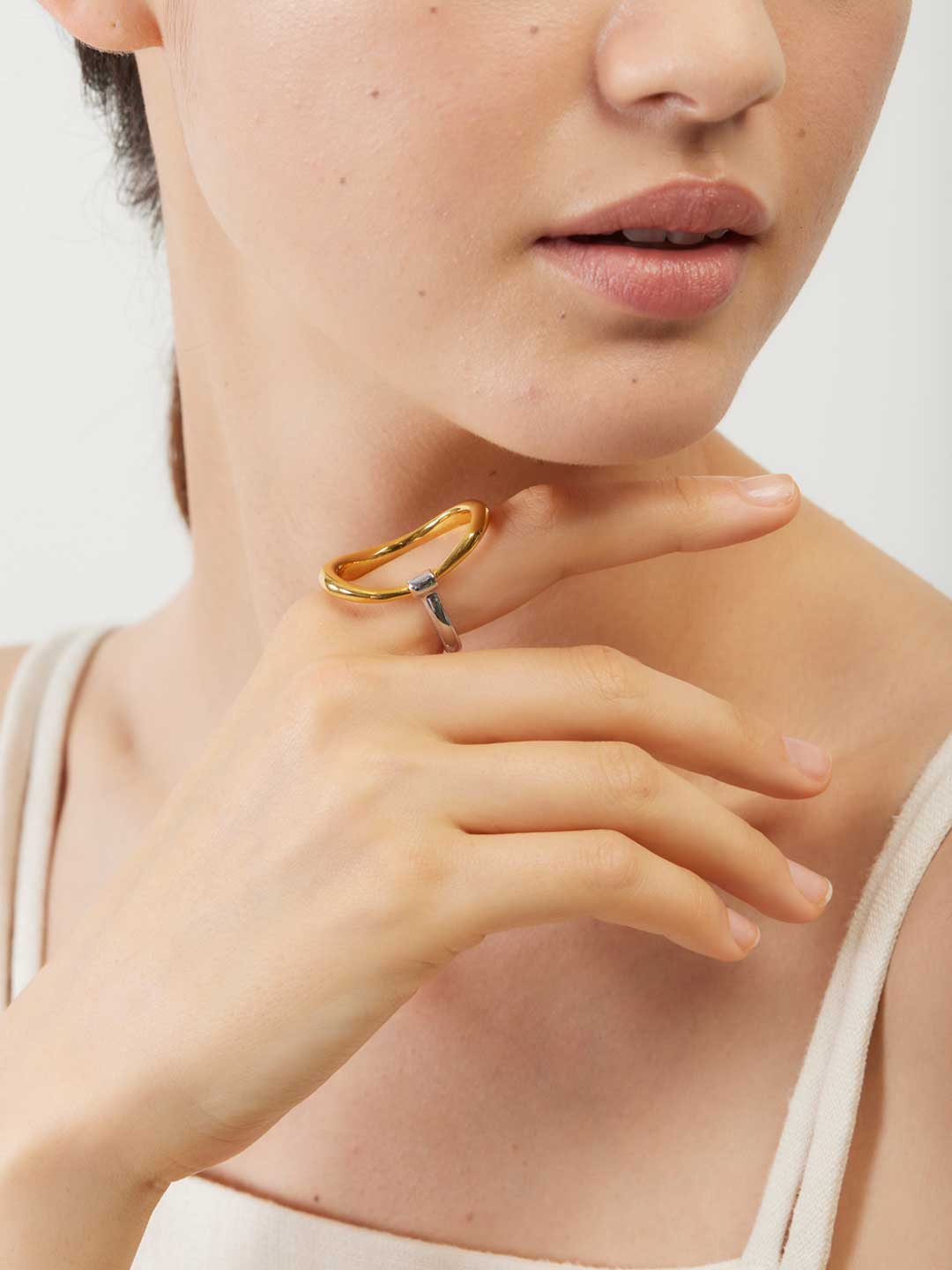 Turtle Ring - Silver/Yellow Gold