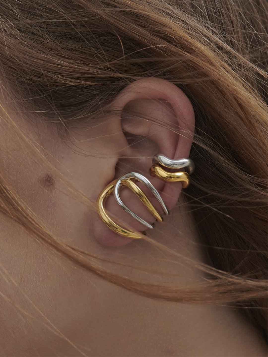Wave Ear Cuff - Yellow Gold